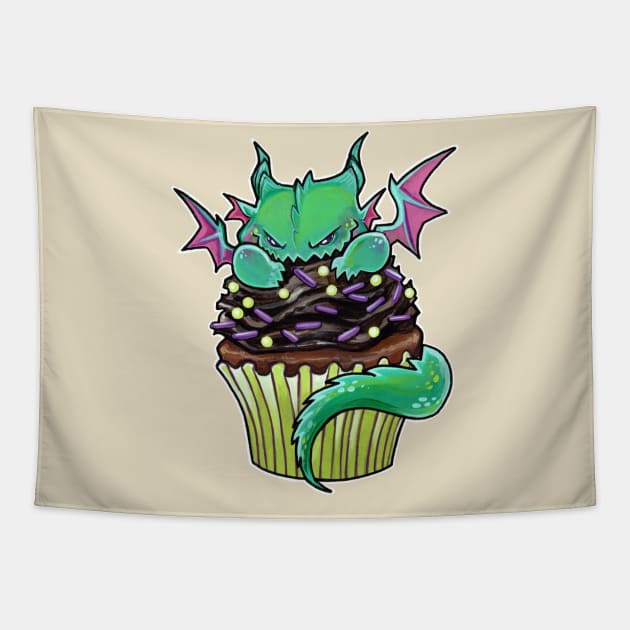 Cupcake dragon chocolate chompers Tapestry by BiancaRomanStumpff