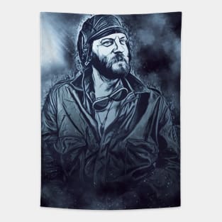 Oddball Abstract Blue Vintage Portrait Tapestry