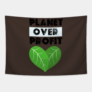 Planet Over Profit - Earth Day Climate Change   earth day 2024 gift april 22 Cute Tapestry