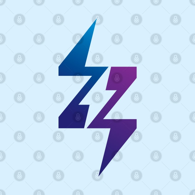 Letter Z Energy Power Bolt Lightning Flash Graphic in Blue and Purple by GeeTee