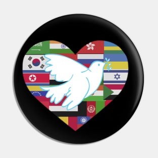I Love Peace Peace Dove World Peace Pin