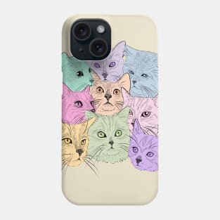 Pastel Cat Portraits Phone Case