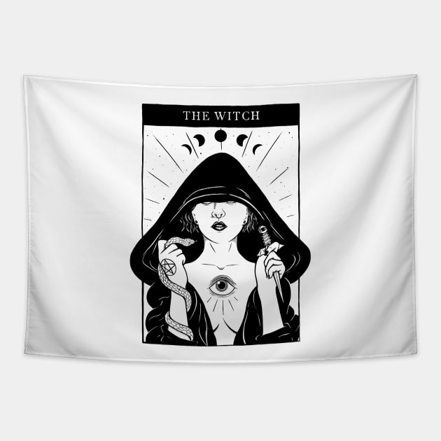 The Witch - Tarot Card Tapestry by olddesigntees