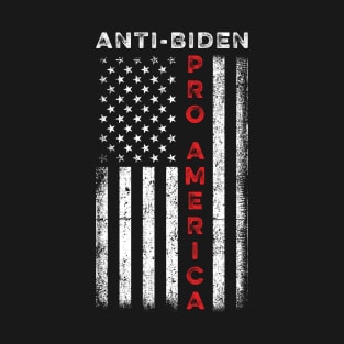 Pro America - Anti Biden USA Flag T-Shirt