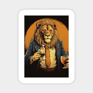 Funny Lion Beer Magnet