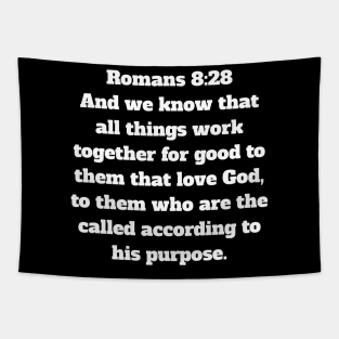 Romans 8:28 King James Version Bible Verse Typography Tapestry