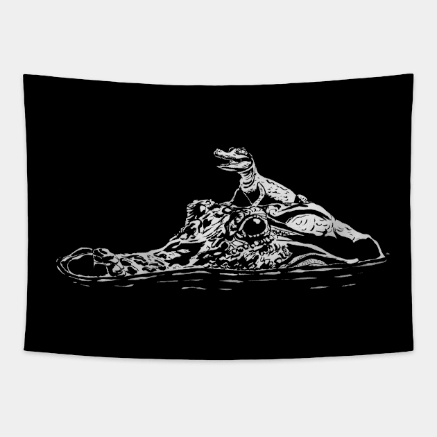 A Crocodile and it's Cub Tapestry by BeatrizAmazonas