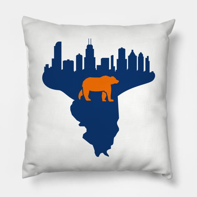 Chicago Bears NFL Football, Illinois Pillow by Abide the Flow