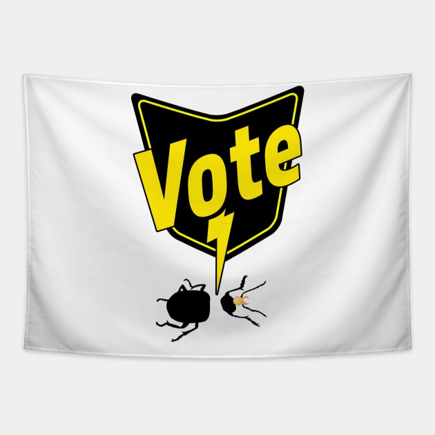 Know Your Parasites Vote Bug Spray Tapestry by OrangeMonkeyArt