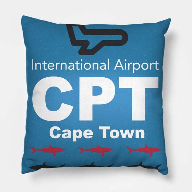 CPT Cape Town airport Pillow by Woohoo