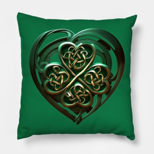 Shamrock Celtic heart Pillow