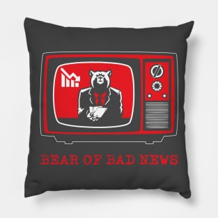 Bear on Bad News Pillow