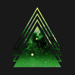 Aromantic Pride Layered Galaxy Triangles T-Shirt