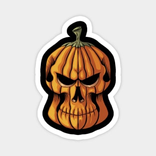 Pumpkin Skull Halloween Costume Magnet