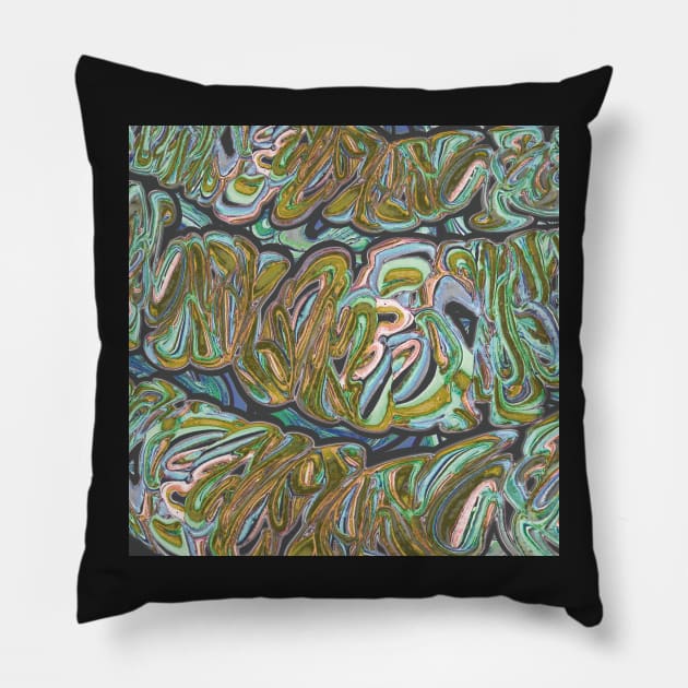 Rustic Graffiti Slime - Colorful Paint Pour/ Fluid Art - Unique and Vibrant Abstract Acrylic Paintings for Art Prints, Canvas Prints, Wall Art, Mugs, Leggings, Phone Cases, Tapestries and More Pillow by cherdoodles