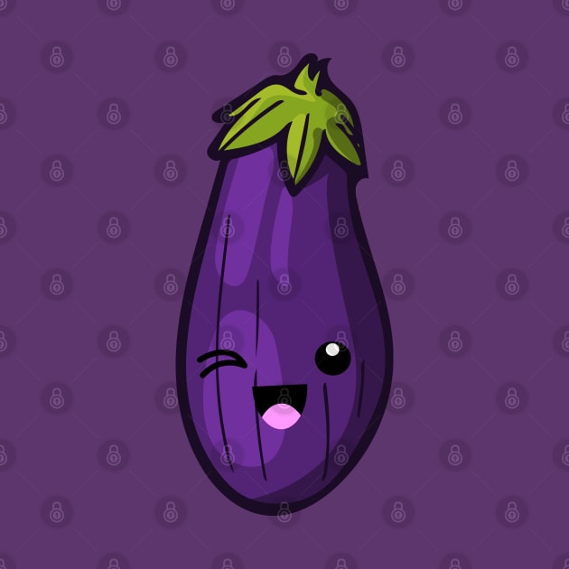 Kawaii Eggplant by deancoledesign