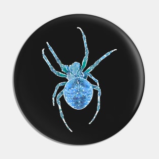 Turquoise Blue Spider Orb-Weaver Watercolor Style Pin