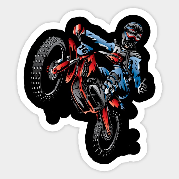 Motocross Dirt Bike Stunt Rider Sticker