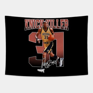 Reggie Miller Choke Sign Basketball Legend Signature Vintage Retro 80s 90s Bootleg Rap Style Tapestry