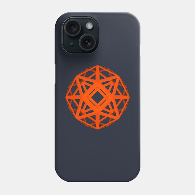 GMTRX orange red f54 skeletal polyhedron Phone Case by Seni Lawal