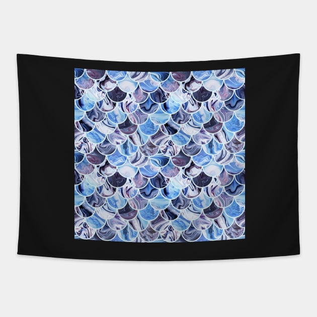 Blue scales Tapestry by krinichnaya