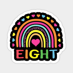 8 Years Old Rainbow 8Th Birthday For Girls Boys Kids Magnet