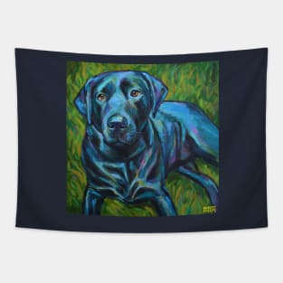 Phil E Cheesesteak the BLACK LABRADOR Tapestry