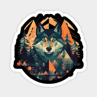 Abstract wolf Magnet