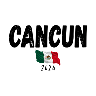 Cancun Souvenir 2024 Vacation Trip Mexico Travel Flag Group T-Shirt