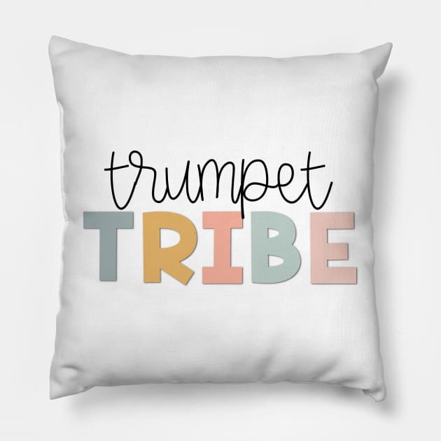 Trumpet Tribe Muted Pastels Pillow by broadwaygurl18