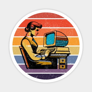 Retro Programmer: Vintage Computing Aesthetic Magnet