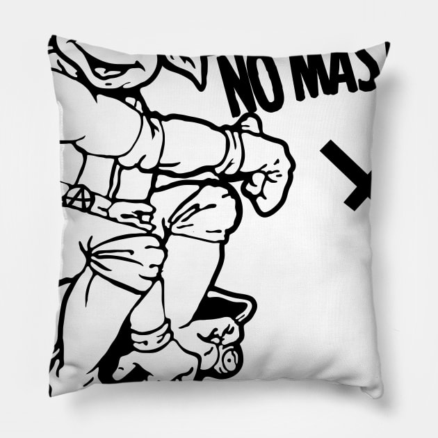 No Gods No Masters ninja turtle Pillow by pontosix