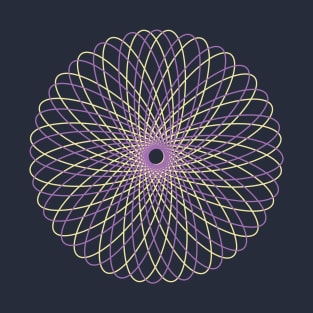 Purple and Yellow Spirograph T-Shirt