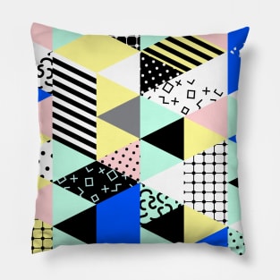 Memphis Style Neck Gator Triangles 80's Inspired 1980 Eighties Pillow