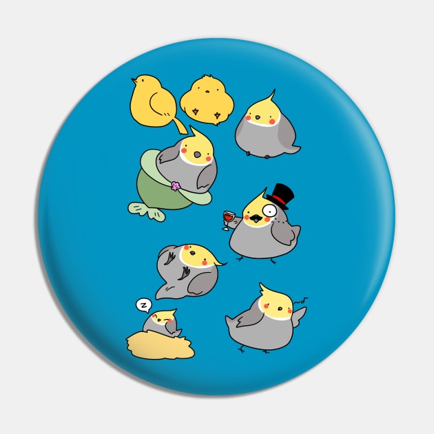 Cockatiel and Canaries Pin by saradaboru