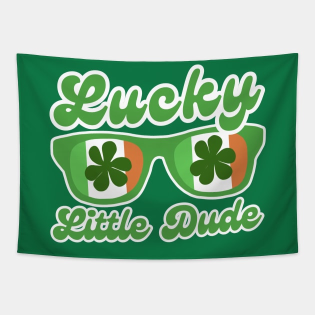 Lucky Little Dude Funny St Patricks Day Tapestry by Illustradise