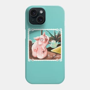 Tea Time with the pig Phone Case