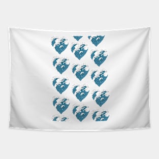 Wave heart Tapestry
