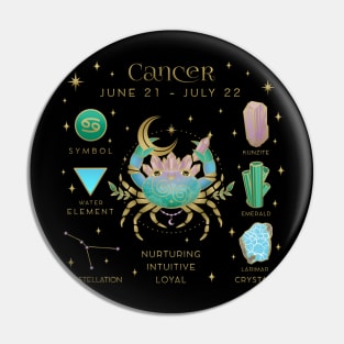 Crystal Zodiac Cancer Collage Pin