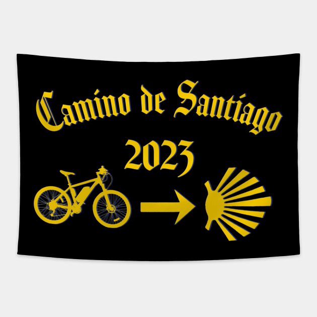 Camino de Santiago 2023 bicycle Tapestry by Brasilia Catholic