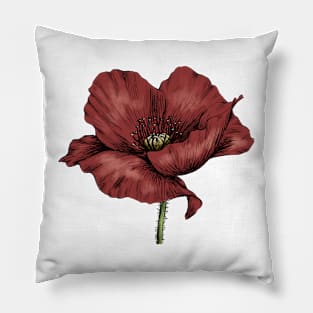 Red poppy Pillow