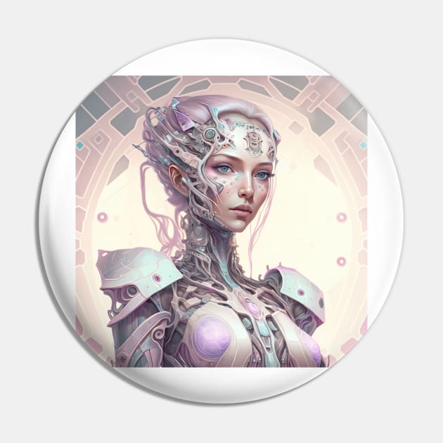 Portrait in Pastel Colors of A Fractal Robot Pin by daniel4510