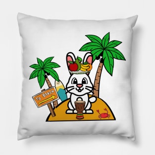 Bunny on an island Pillow