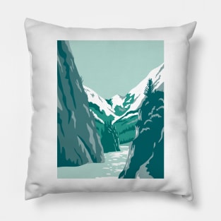 Kenai Fjords National Park in Kenai Peninsula Alaska United States WPA Poster Art Color Pillow