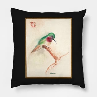 KOTORI - Hummingbird Watercolor Painting by Rebecca Rees Pillow