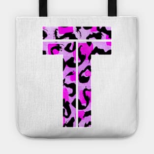 Copy of Letter T Watercolour Leopard Print Alphabet Tote