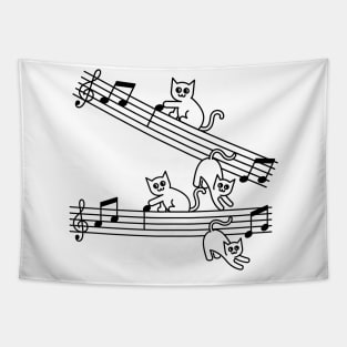 Purfect Cat Music Meow Musical Notation Meowsical Tapestry