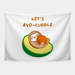 Let’s Cuddle Avocado Sloth Tapestry