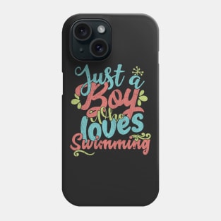 Just A Boy Who Loves Swimming Gift graphic Phone Case