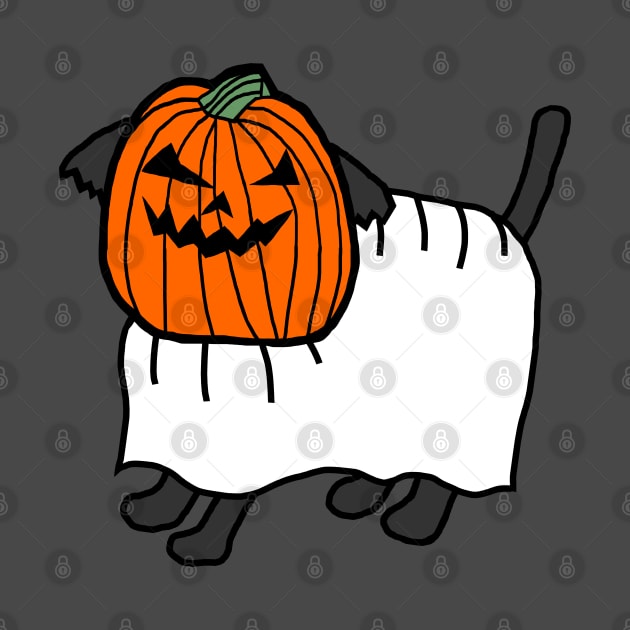 Cute Dog Wearing Halloween Horror Costume by ellenhenryart